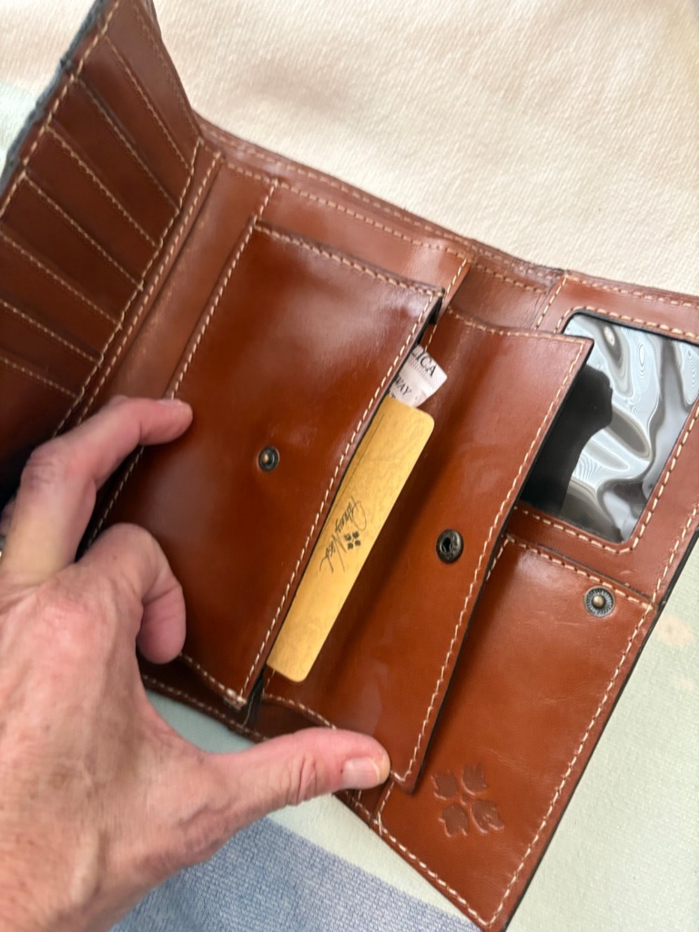 Patricia Nash Brown Tri fold RFID Leather Wallet. NWOT - Picture 11 of 13